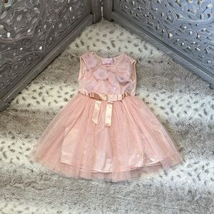 Popatu pink party dress baby girl 12 months embroidered floral tutu formal event